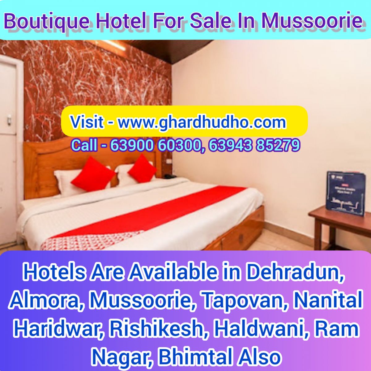 Boutique Hotel For Sale, Hotel For Sale, Hotel For Sale In Mussoorie, Hotel For Sale In dehradun, Luxury Hotel For Sale